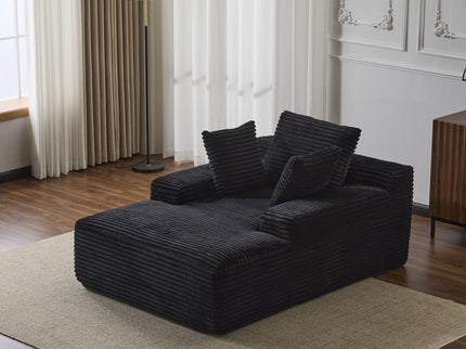 Oversized Chaise Lounge Chair Cozy Cloud Couch With 3 Throw Pillows And Wide Armrest