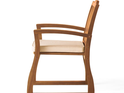 Della - Wood Armchair (Set of 2) Outdoor Dining Chairs - Cream