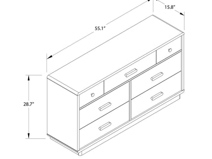 Valencia - 7 Drawer Wide Dresser - Taupe