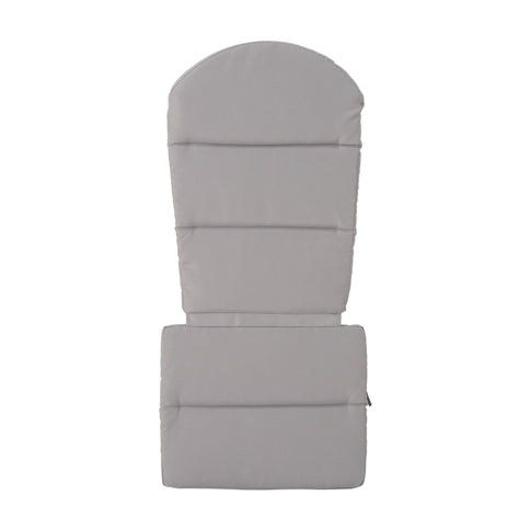 Outdoor Adirondack Chair Cushion With Water Resistant Fabric And Ties - Gray