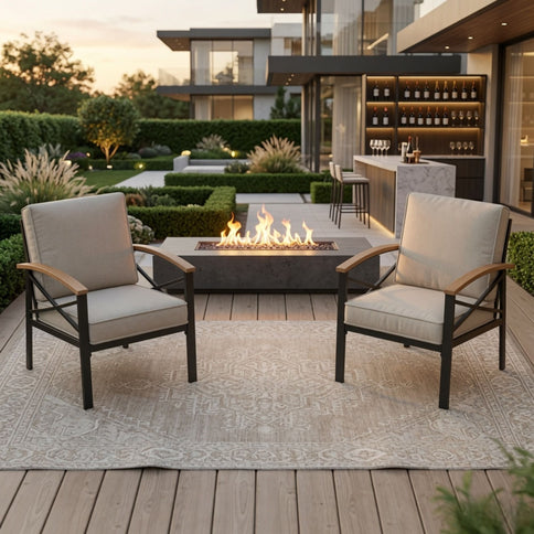 Outdoor Patio Armchair, All Weather (Set of 2)