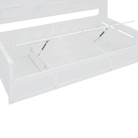 Daybed With All-In-One Cabinet And Shelf
