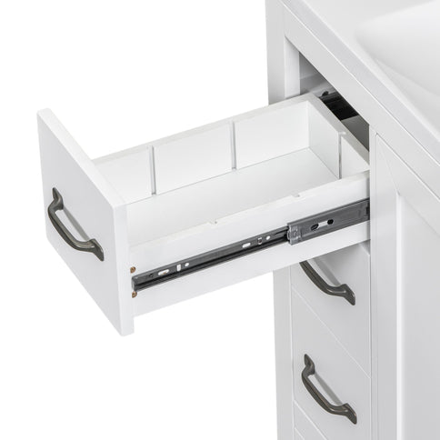 Modern Bathroom Vanity Base Only, 6 Drawer Storage With Adjustable Shelf