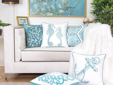 Seahorses Pillow Cover With Matching Back