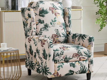 Wingback Recliner Chair With Padded Arms - Green