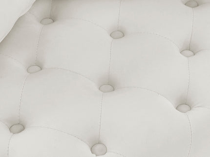 Modern Upholstered Swivel Chair With Button Tufted Design And Movable Wheels