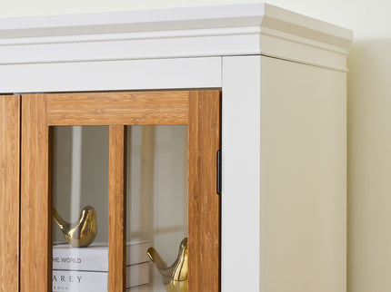 Rustic Style Display Cabinet With Glass Doors For Collectibles
