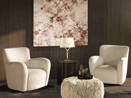 Enchante - New Zealand Sheepskin Rectangular Accent Ottoman - Taupe / Natural