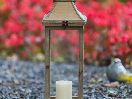 Candle Lantern Decorative, Hurricane Lantern Holder Decor For Indoor Outdoor, Home Garden Wedding - Ivory