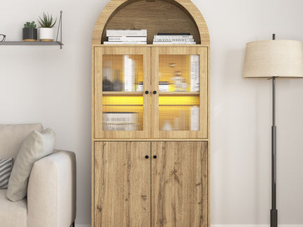 Modern Tech Inspired Dome Cabinet With LED Lighting