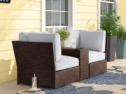 Outdoor Wicker Loveseat With Cushions
