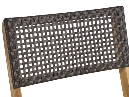 Bistro Foldable Chair With Wicker Backrest