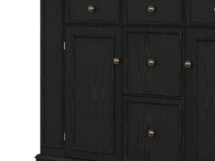 Sideboard Buffet Cabinet With 5 Drawers, 2 Cabinets, Adjustable Shelves