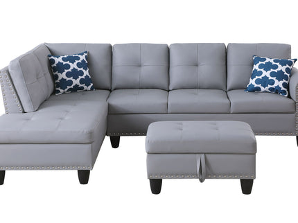 Irine - Sectional Sofa With Ottoman - Gray