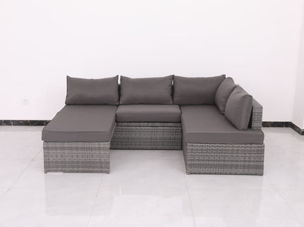 Patio Sofa With Cushions - Gray