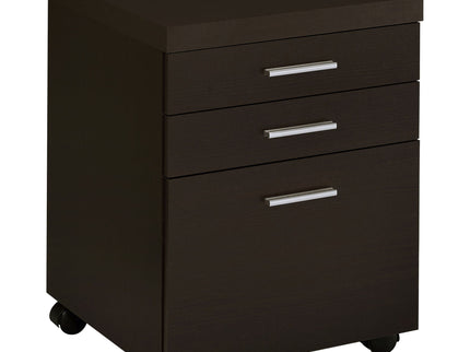 Ulloa - L Shape Desk With Mobile File Cabinet - Cappuccino