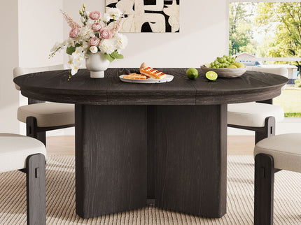 Farmhouse Oval Extendable Dining Table With Pedestal Base