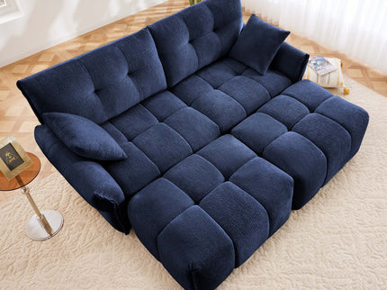 Sofa Set With Ottoman And Pillows, Textured, High Resilience Cushions