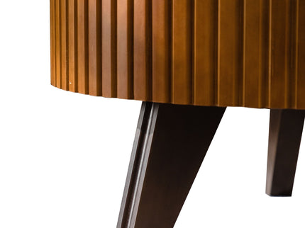 Round Retro Coffee With Solid Wood Legs