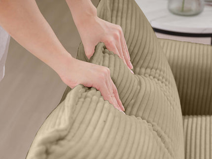 Classic Modern Comfortable Single Chair Deep Seat Sofa With Footstool