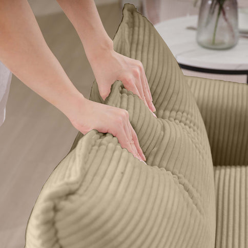 Oversized Modular Cushion Sofa With Ottoman, Low Back, Deep Seating Sofa Set