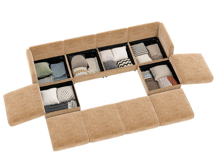 Contemporary Elegant Sofa With Storage And Ottoman