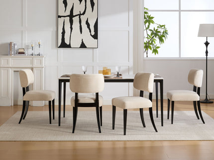 Kitchen Dining Chairs (Set of 2) - Cream