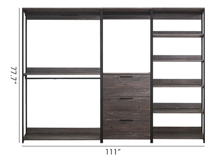 Monica - Walk-In Closet System With Spacious Storage - Gray