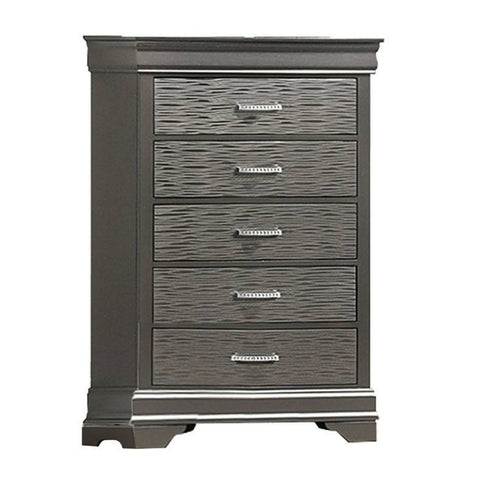 1 Piece Chest With Unique Drawers - Gray