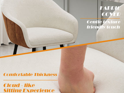 Modern Style Counter Height Bar Stools, With Comfortable Upholstery, Durable Metal Legs Ensure Stability - Brown