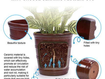 3 Pieces Flowerpot, Planter For Patio, Garden Or Windowsills