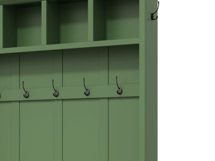 Hall Tree With Storage Bench Mudroom Coat Rack With 6 Hooks