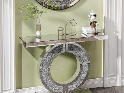 O - Shaped Console Table For Living Room - Silver