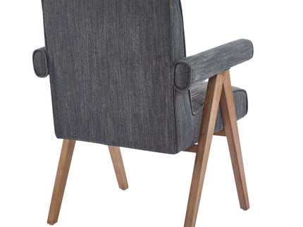 Contemporary Poppy Fabric Dining Armchair With Rubberwood Legs