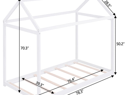 Wooden House Shaped Bed