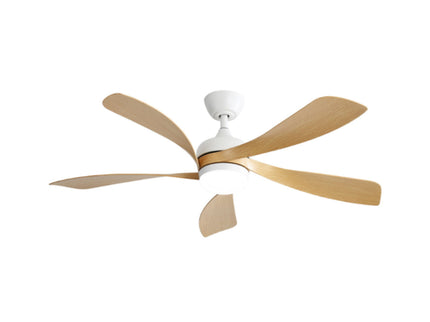 52" Ceiling Fan With 3 Color Dimmable LED Light, 5 Blades, Remote Control, Reversible DC Motor