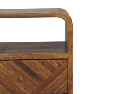 Lille - Mini Curved Nightstand - Oak