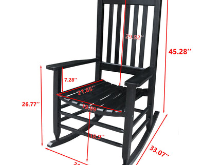 Classic Wooden Porch Rocker Chair Populus Wood Comfortable Design