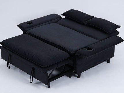 Modern Fabric Multi-Functional Sofa Bed With Adjustable Armrests And Backrests