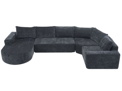 U-Shaped Oversized Modular Cloud Sectional Sofa With Deep Seat For Living Room