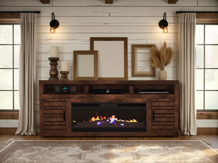 Electric Fireplace TV Stand Console For TVs Up To 95" - Whiskey