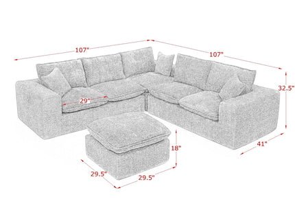 Sectional Sofa With Moveable Ottoman