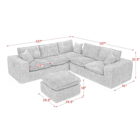 Sectional Sofa With Moveable Ottoman