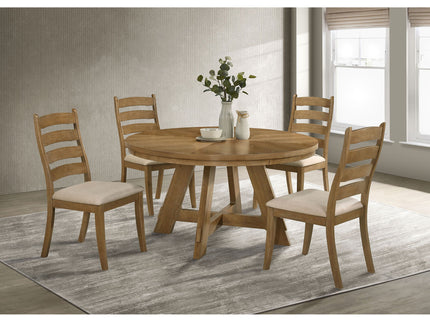 Kent - Round Dining Table - Brown Oak