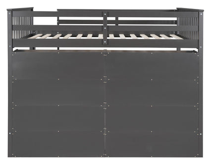 Loft Bed With 8 Open Storage Shelves And Built In Ladder