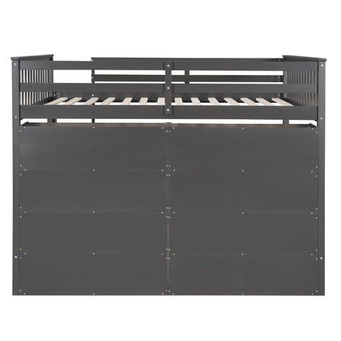 Loft Bed With 8 Open Storage Shelves And Built In Ladder