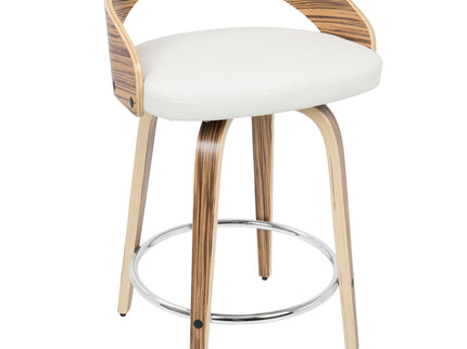 Grotto - Contemporary Fixed Height Counter Stool & Swivel With Round Footrest (Set of 2)