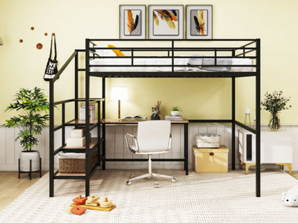 Loft Bed With Desk And Lateral Storage Ladder