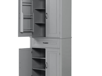 Bathroom Storage Cabinet With Doors And Drawer, Adjustable Shelf