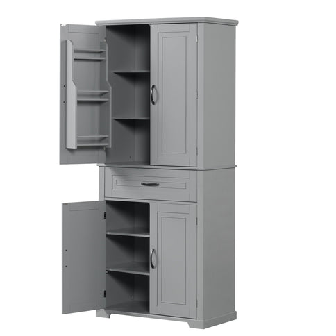 Bathroom Storage Cabinet With Doors And Drawer, Adjustable Shelf